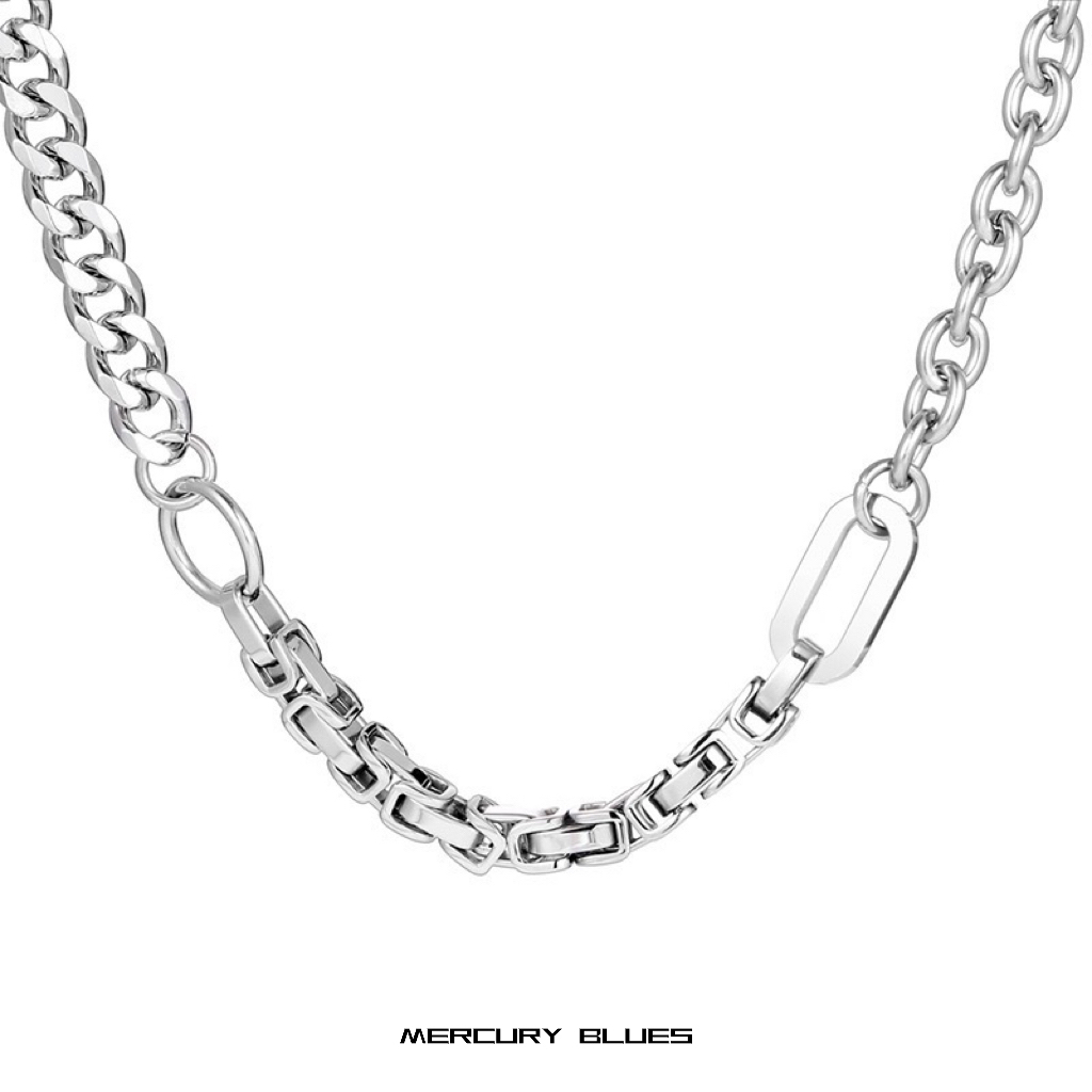 钛钢项链 原创小众钛钢项链回形拼接项链ins颈链潮男女时尚配饰品