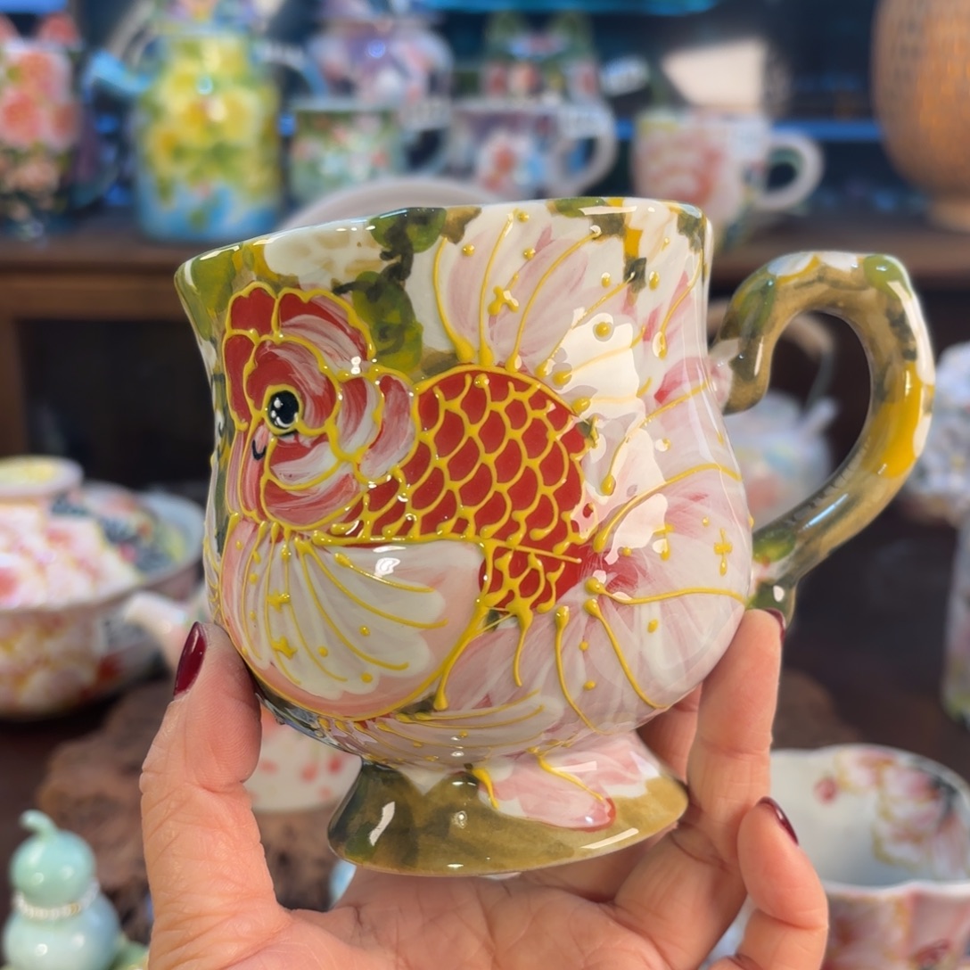 景德镇手绘高温釉下彩陶瓷茶具