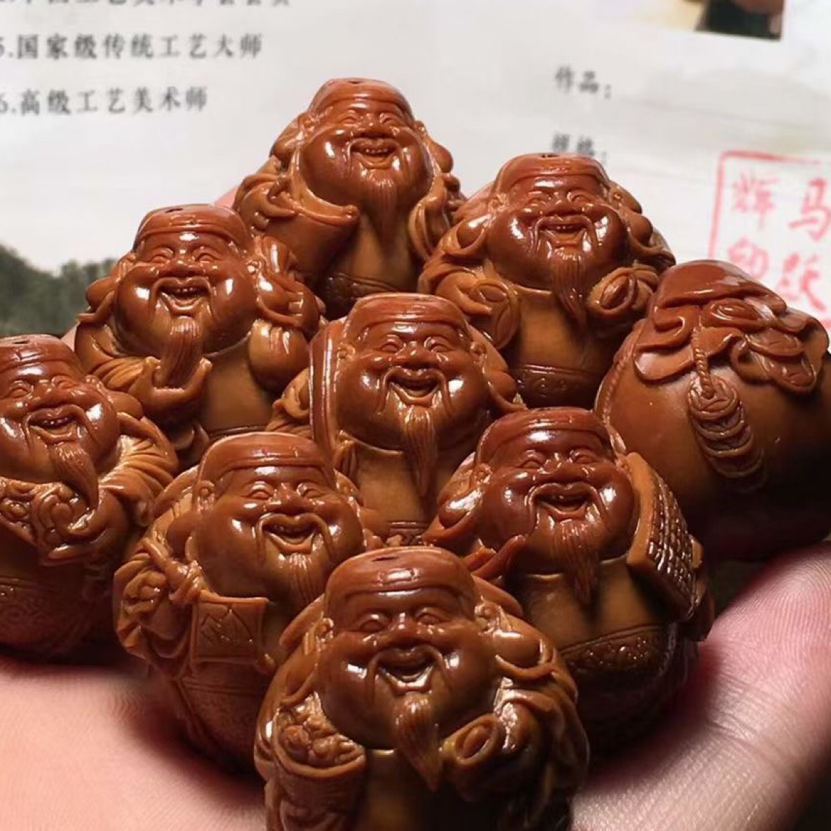 八宝财神，名家作品，2.4老料水晶核