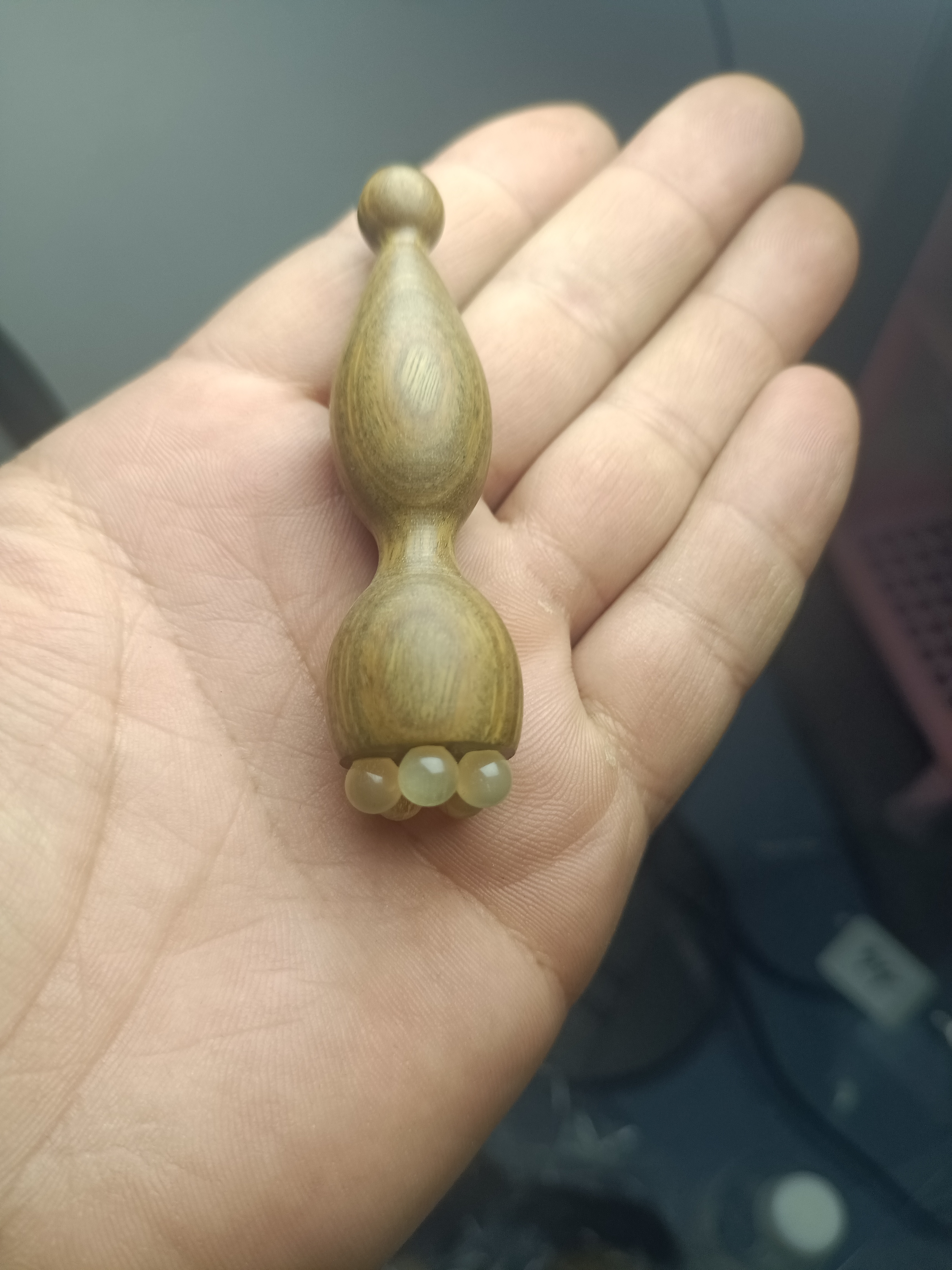 精品绿檀木紫光檀木眼部按摩点穴笔