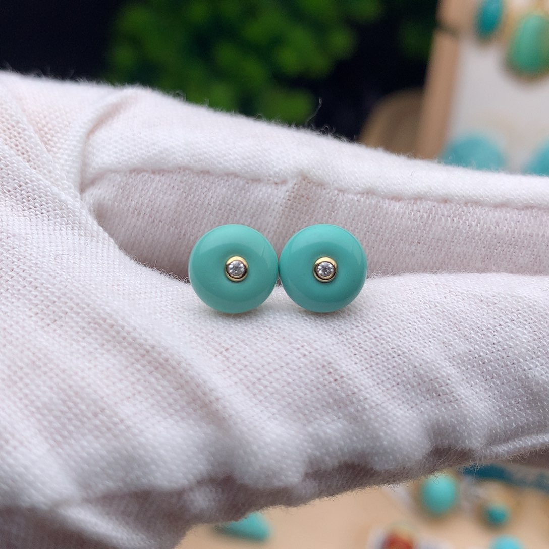 绿松石珠宝奇石18K金镶嵌