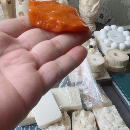 木头蜜蜡原料块一个