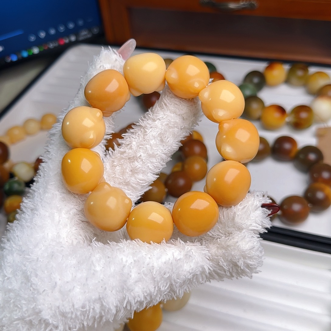 菩提根/象牙果手串卡22干磨猫头微微瑕