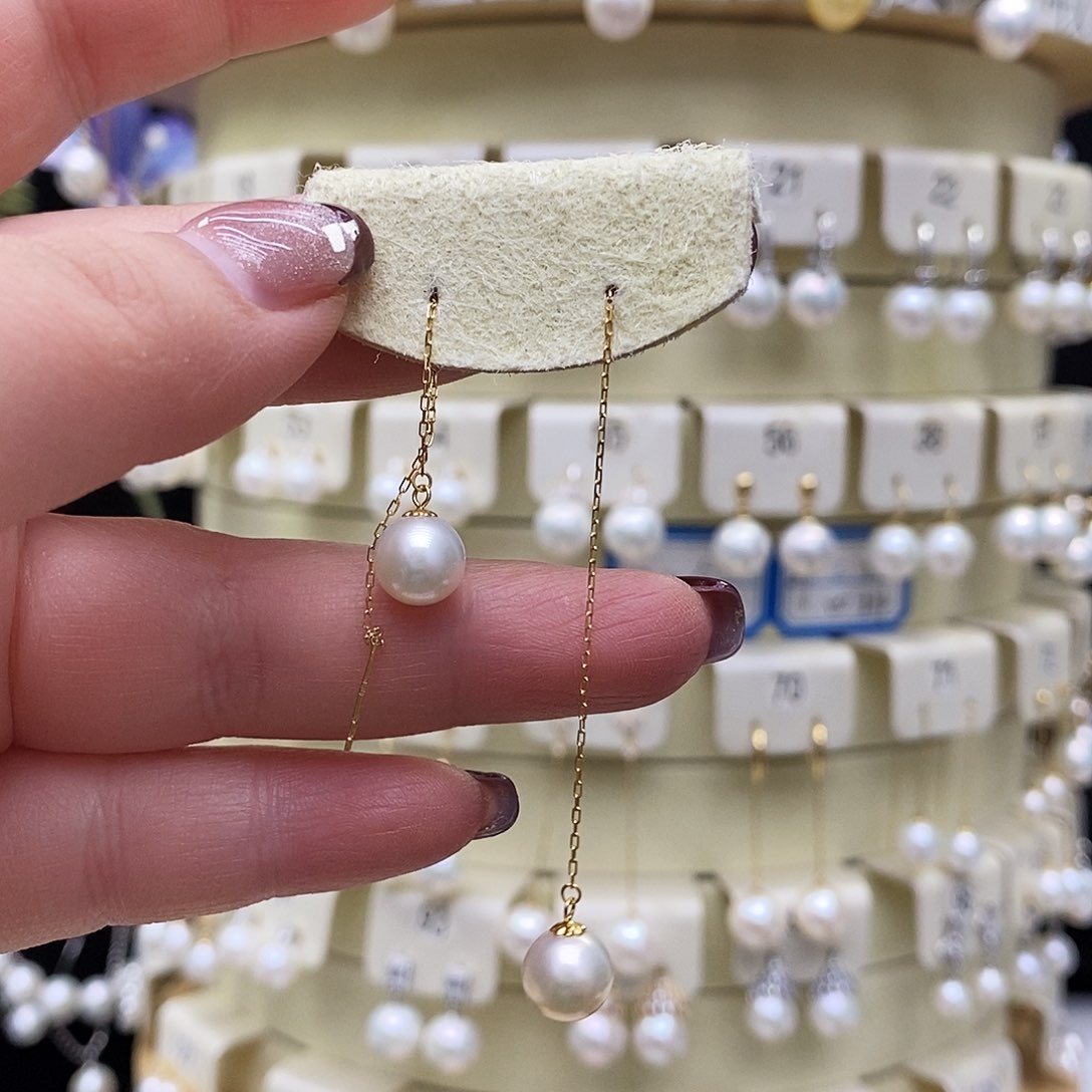 淡水珍珠耳饰18K金镶嵌