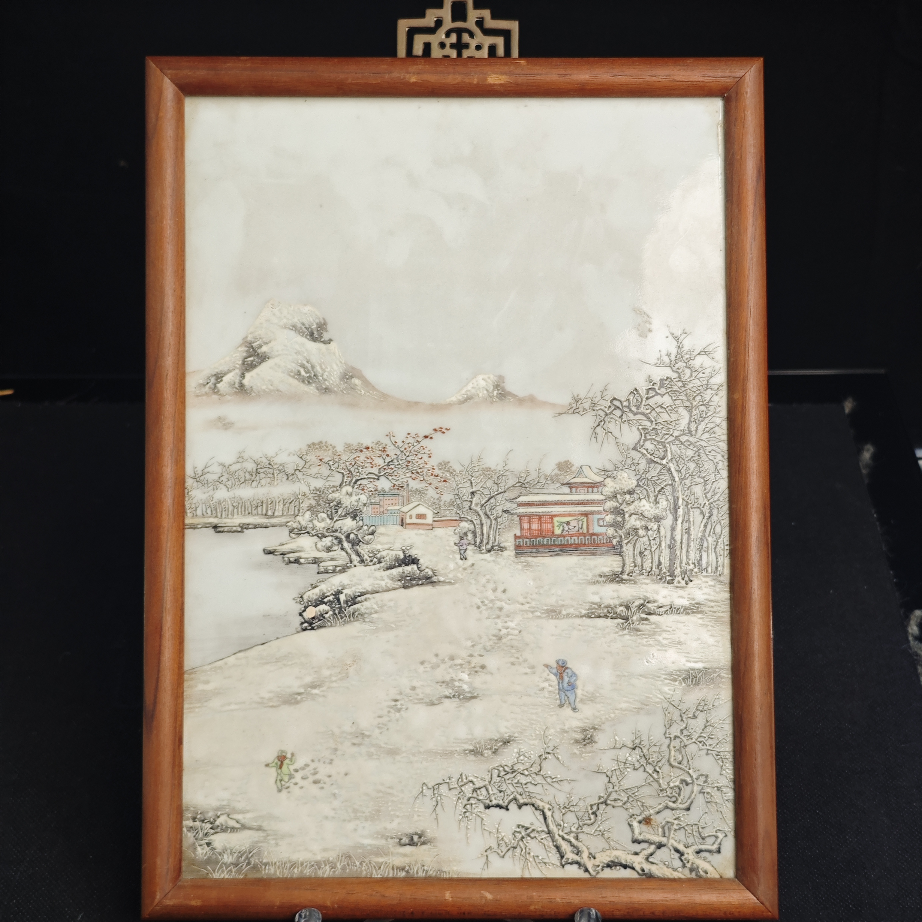  五六十年代 余文襄 雪景瓷板画TS-0002