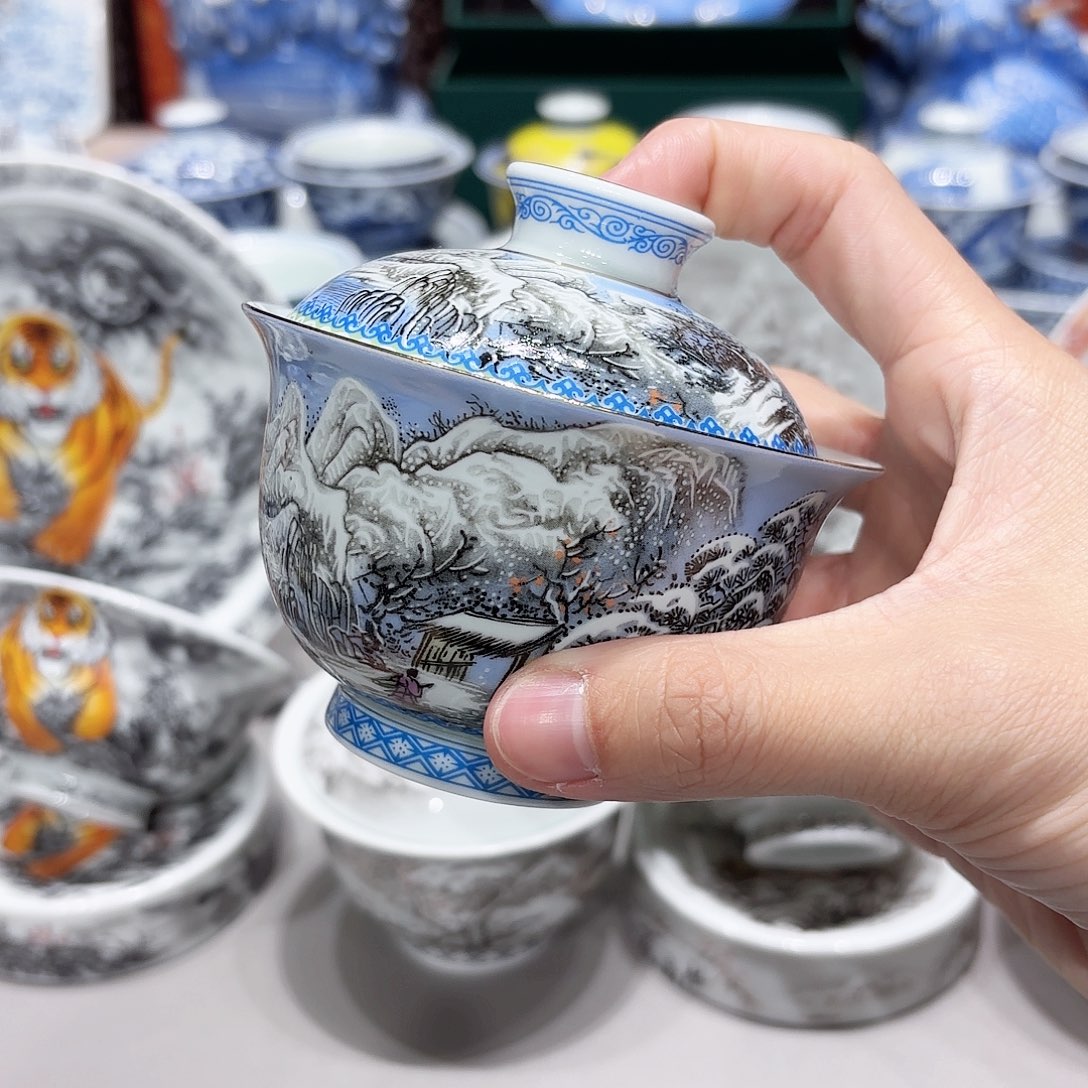 盖碗景德镇高温茶具