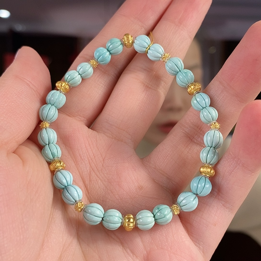 绿松石银S925镀金镶嵌珠宝奇石