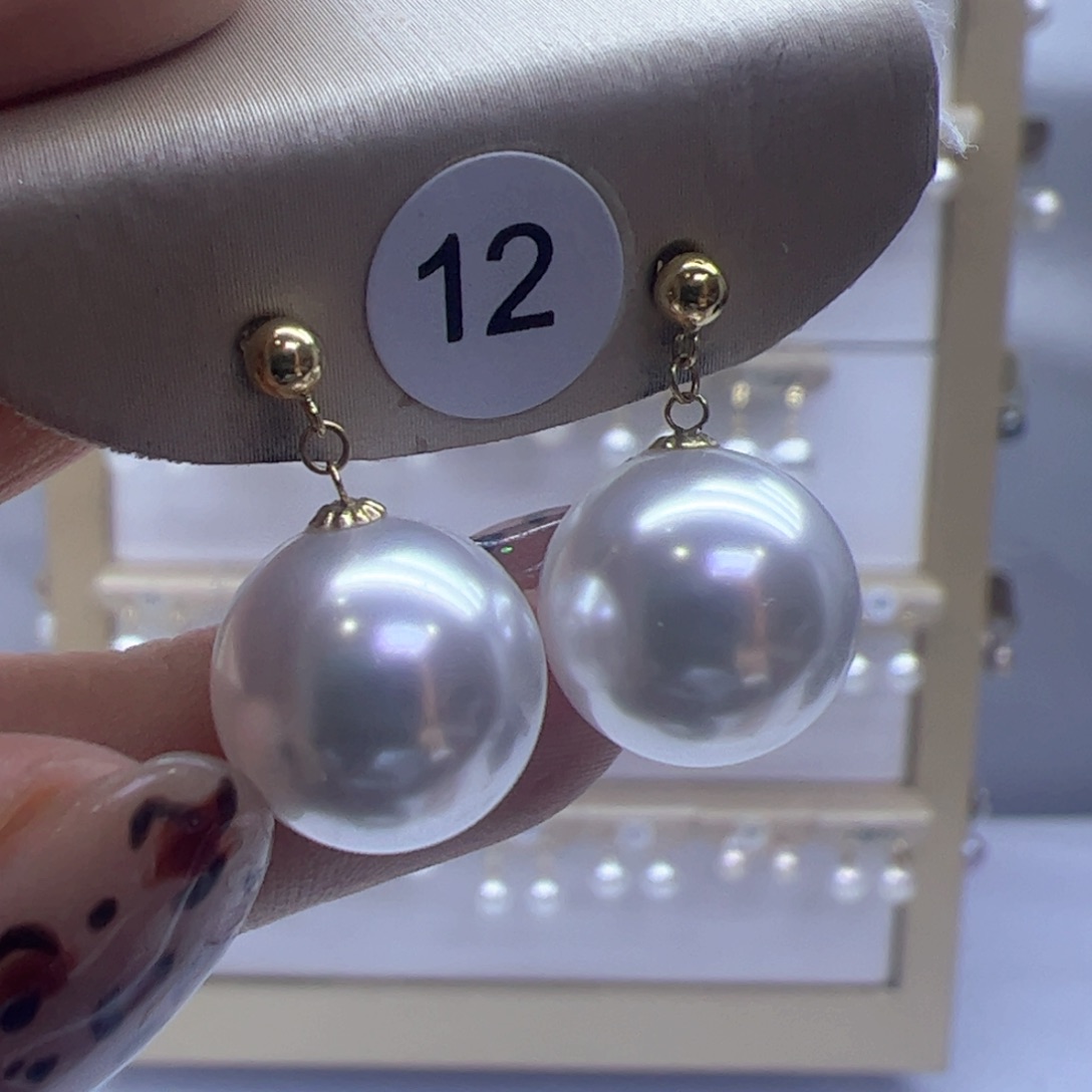 淡水珍珠耳饰18K金镶嵌