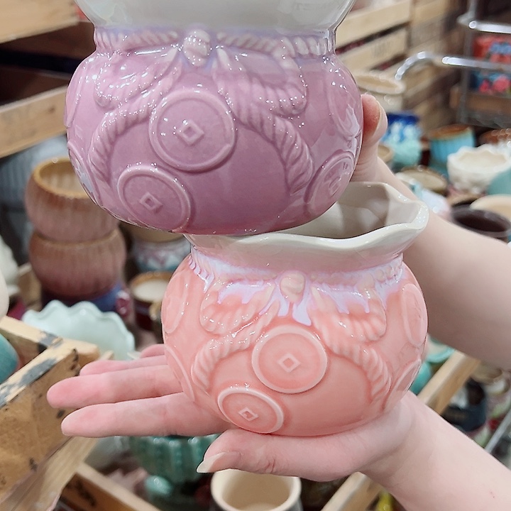 有孔，凑单福利满10元发货陶瓷多肉花盆！