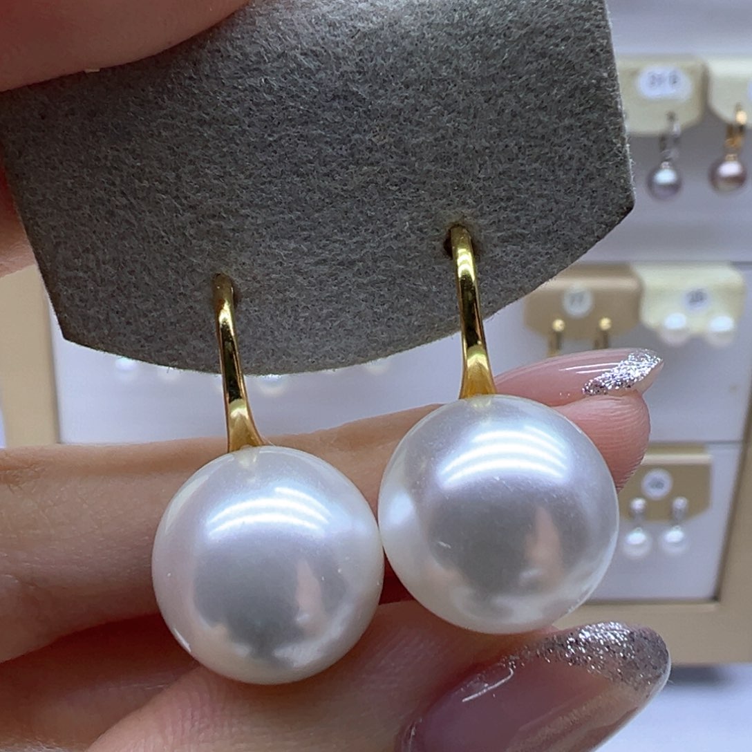 银S925镶嵌淡水珍珠耳饰