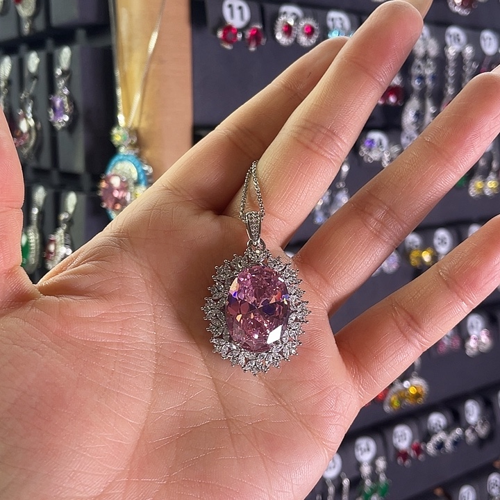 碧玺颈饰银S925镶嵌