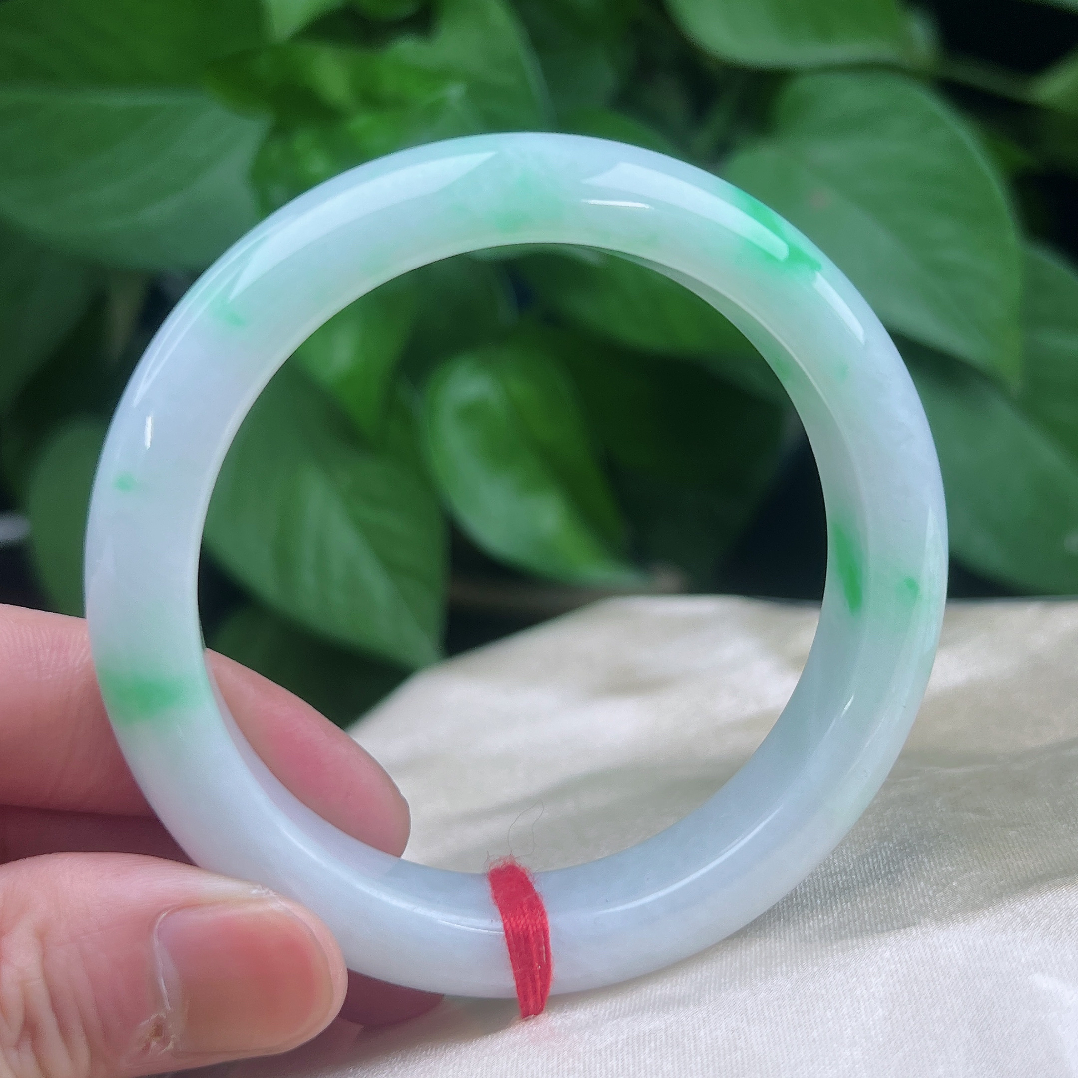 【可铱翡翠手镯】缅甸天然翡翠a货手镯，圈57.7（5802）正