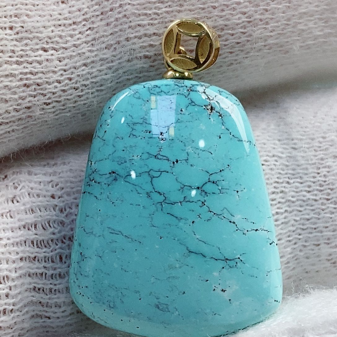 绿松石珠宝奇石18K金镶嵌