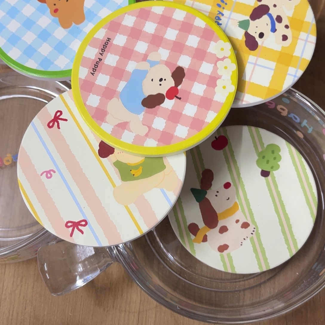 搪瓷小隔热垫五个图案