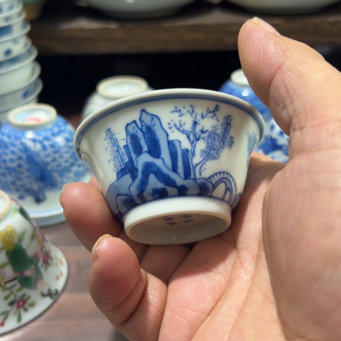 文**穆青花瓷器茶杯系列茶杯