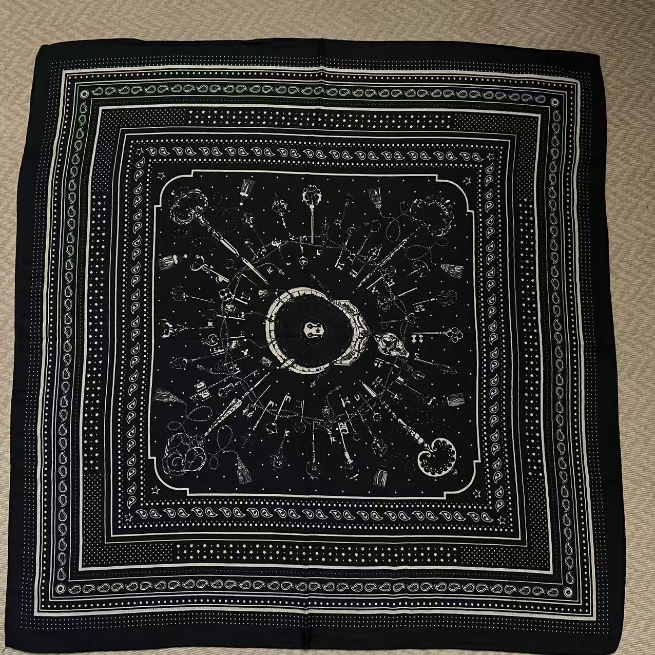 【腰果风情】65*65小方巾丝巾围巾优雅气质色彩搭配洋气风时尚风 女