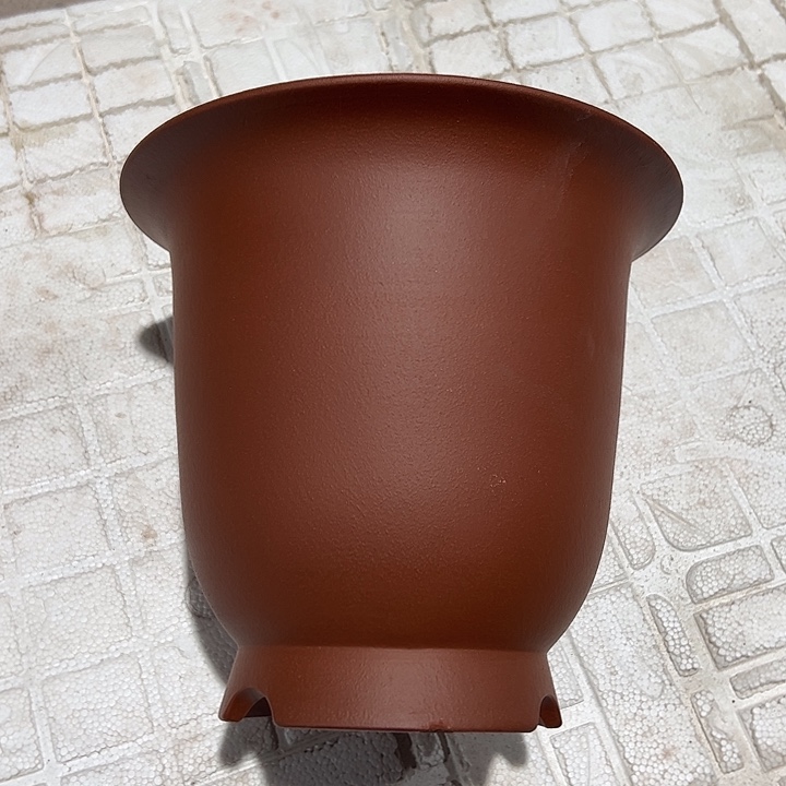 紫砂花盆微瑕新款高足金钟红色