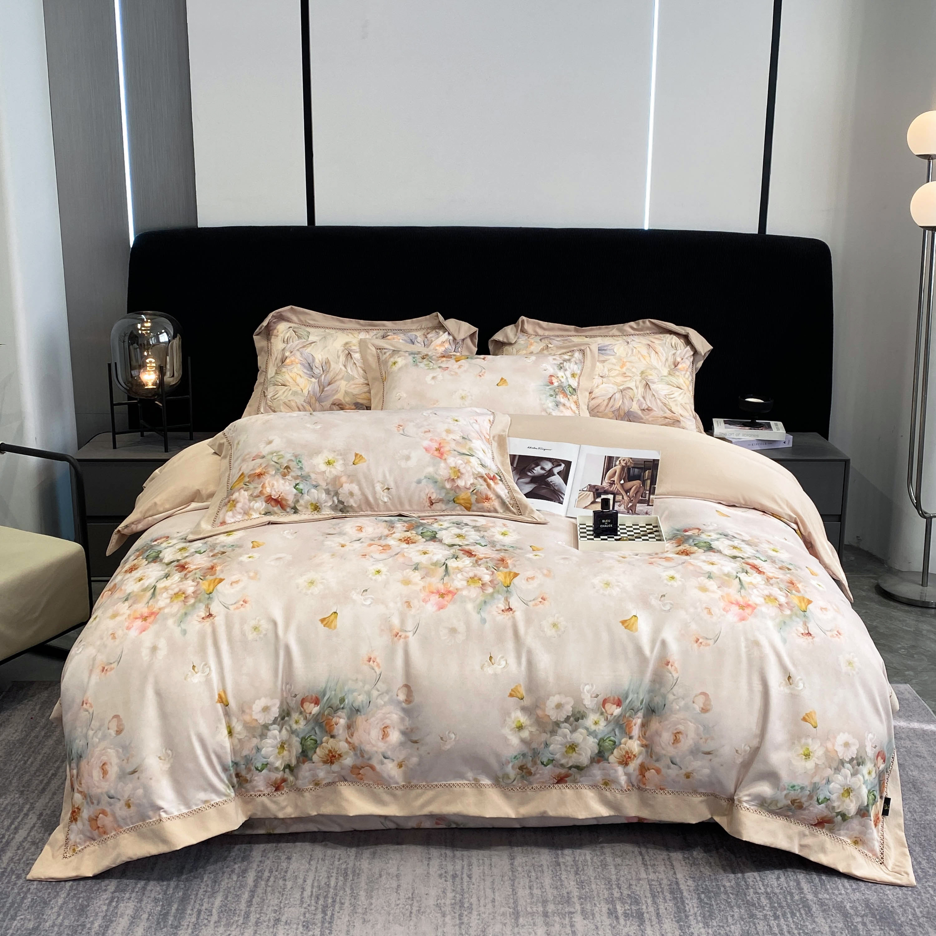 【凡镕甄选】高端超柔顺滑超细旦磨毛四件套-花语馨香/粉