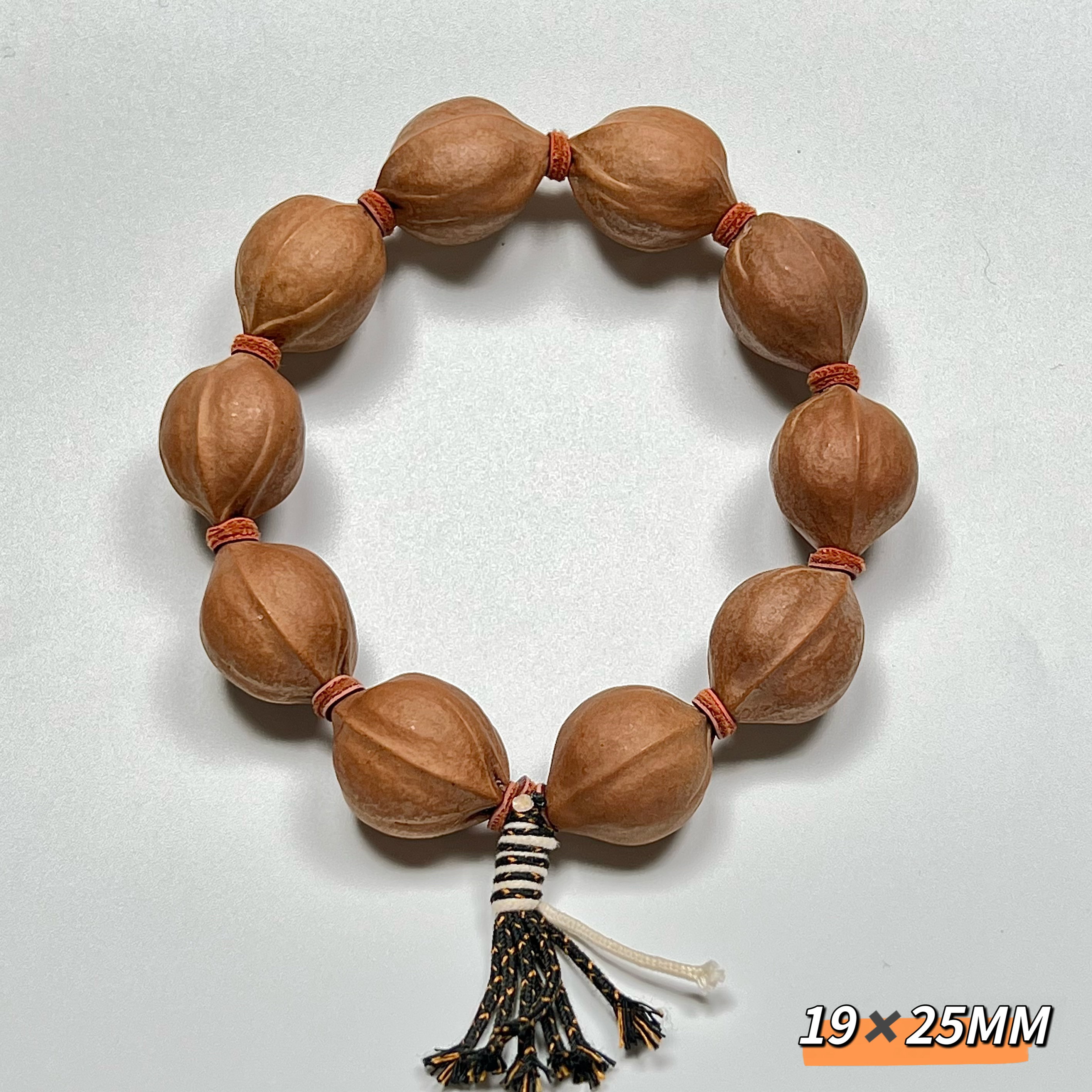 19*25MM原生态梅林铁核 精选橄榄素核文玩手串