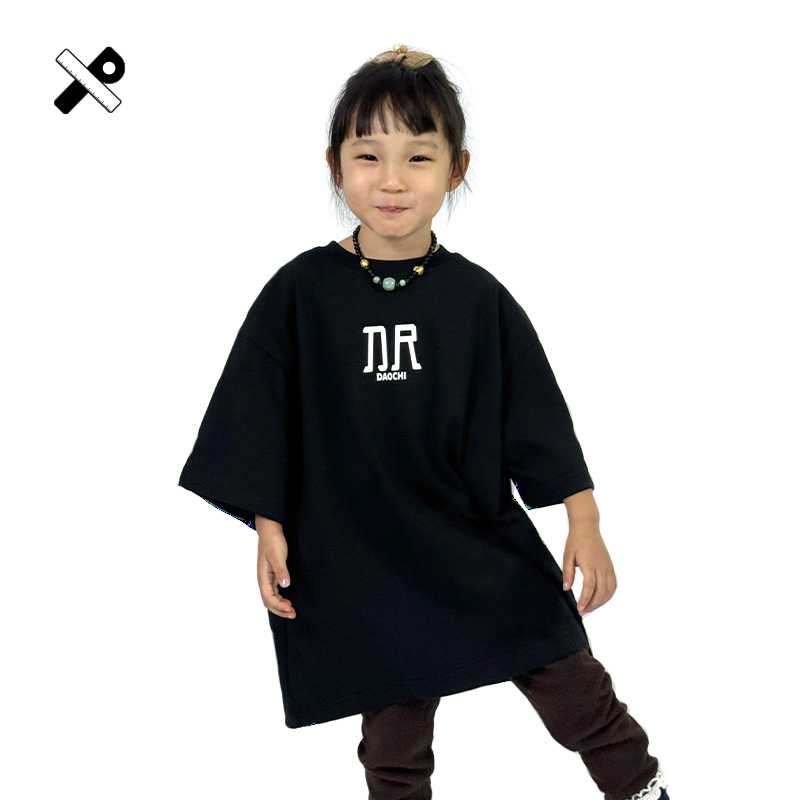 刀尺儿童纯棉印花短袖T恤2025新款中大童儿童运动休闲上衣夏