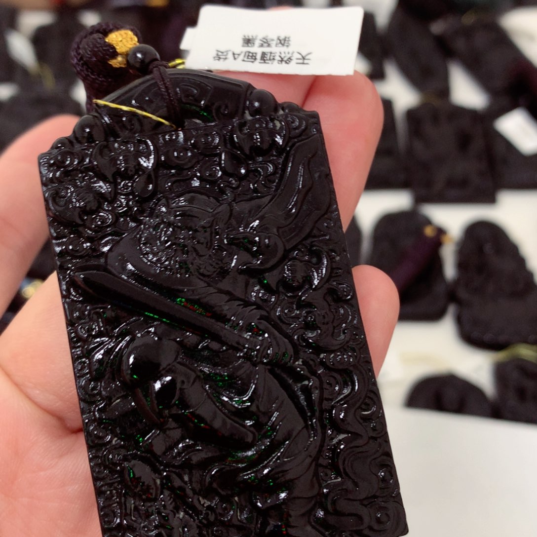 天然缅甸a货钢琴黑挂件