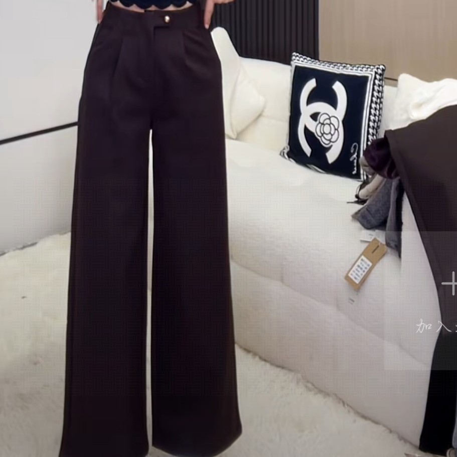 6810裤95时尚西装阔腿裤新款高腰宽松显瘦休闲百搭小个子直筒长裤