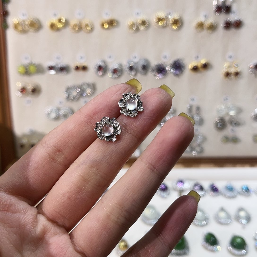 蛇纹石玉戒指银S925镶嵌