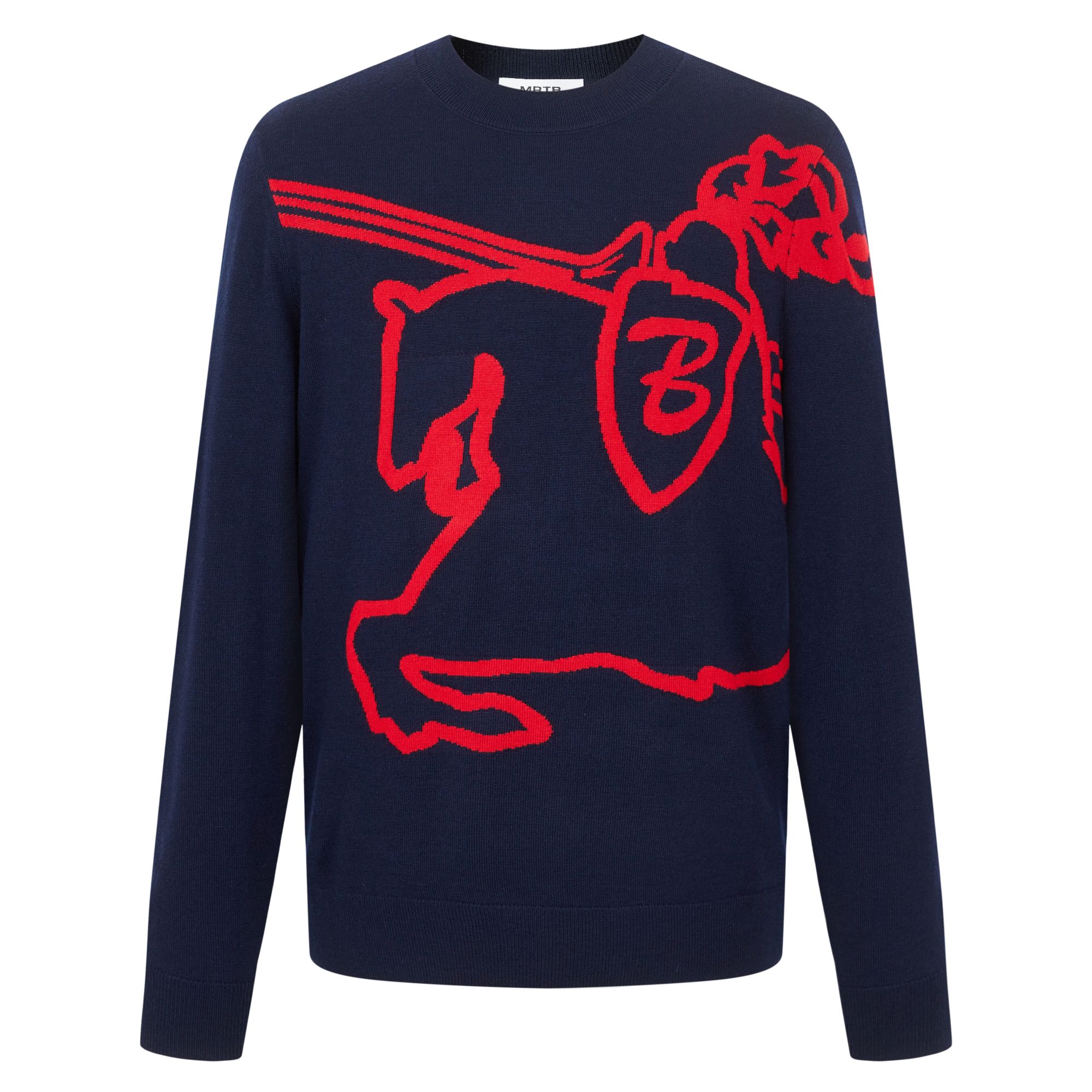 MRTB25秋季新品羊毛针织衫长袖套头衫针织LOGO保暖运动休闲风男