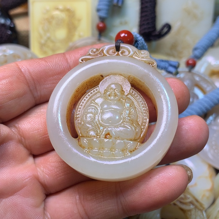 和田玉未镶嵌挂件有****生