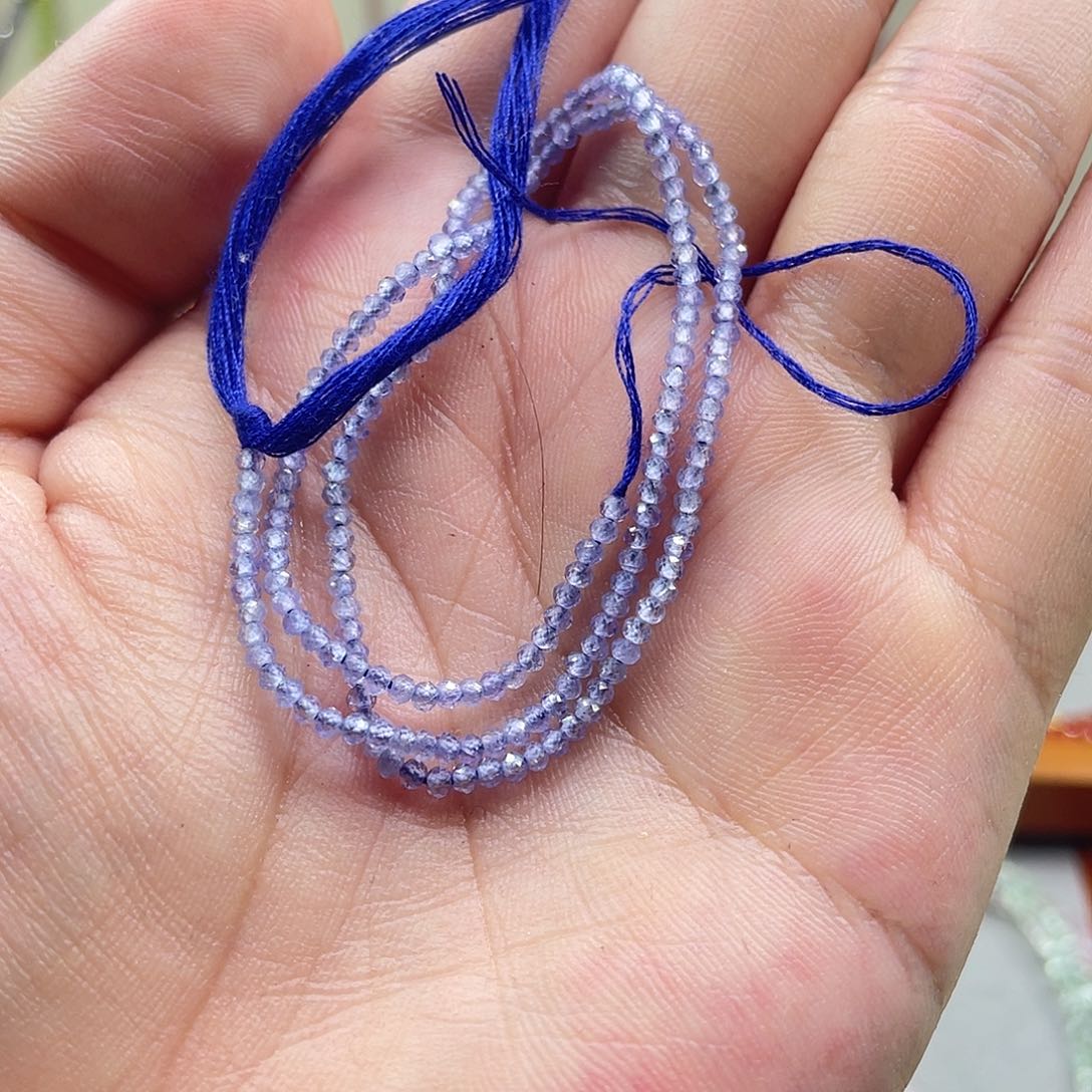 银S925镶嵌颈饰坦桑石素圈算盘