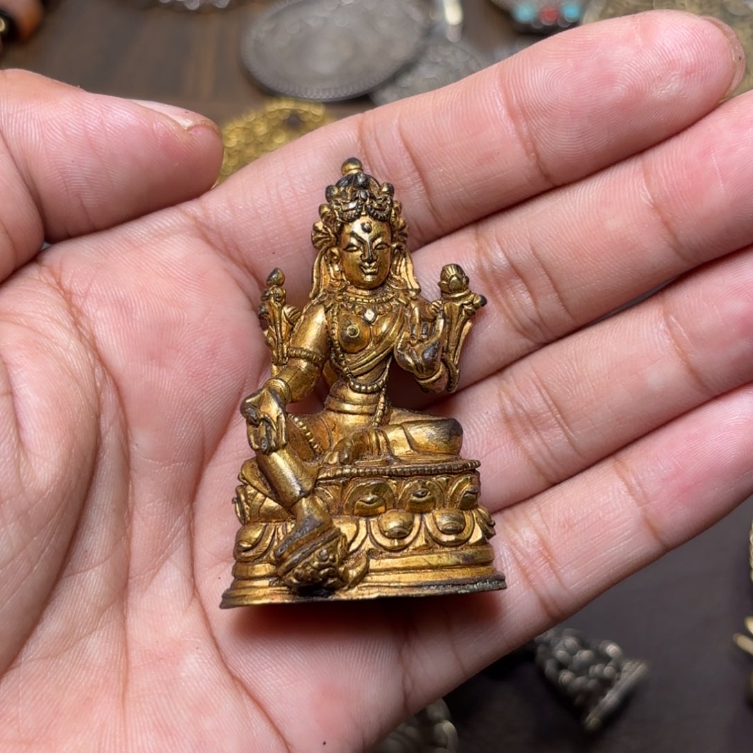 ༺***༻铜星月菩提吊坠项链