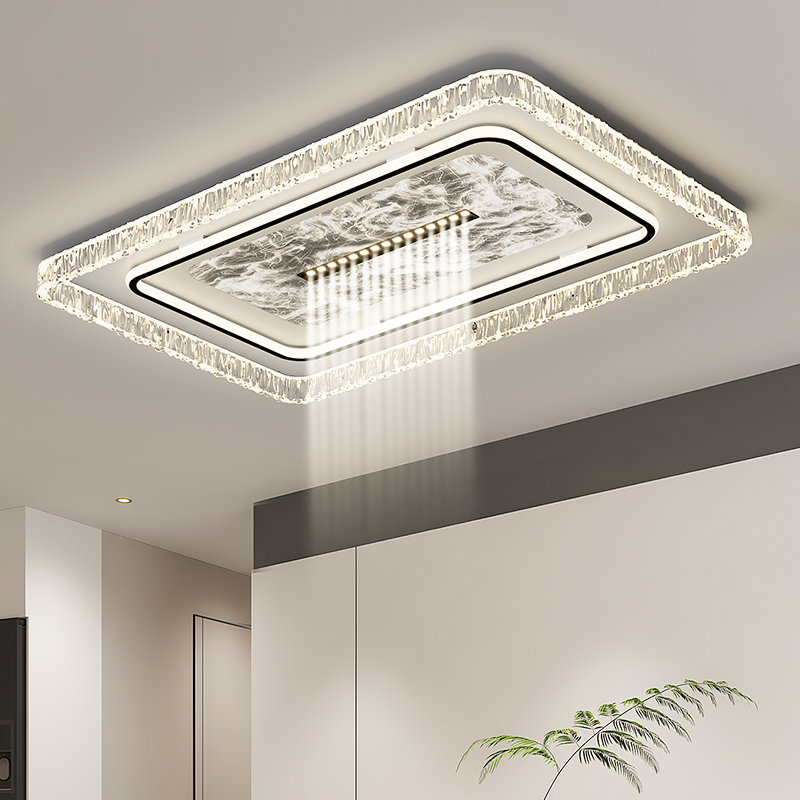 中山灯具2026新款客厅灯极简冰裂纹云雾吸顶灯离线语音全光谱护眼