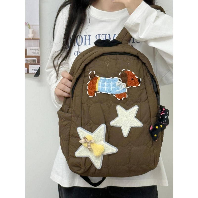 日系ins百搭可爱学院风星星背包大容量辣妹双肩包初高中少女书包