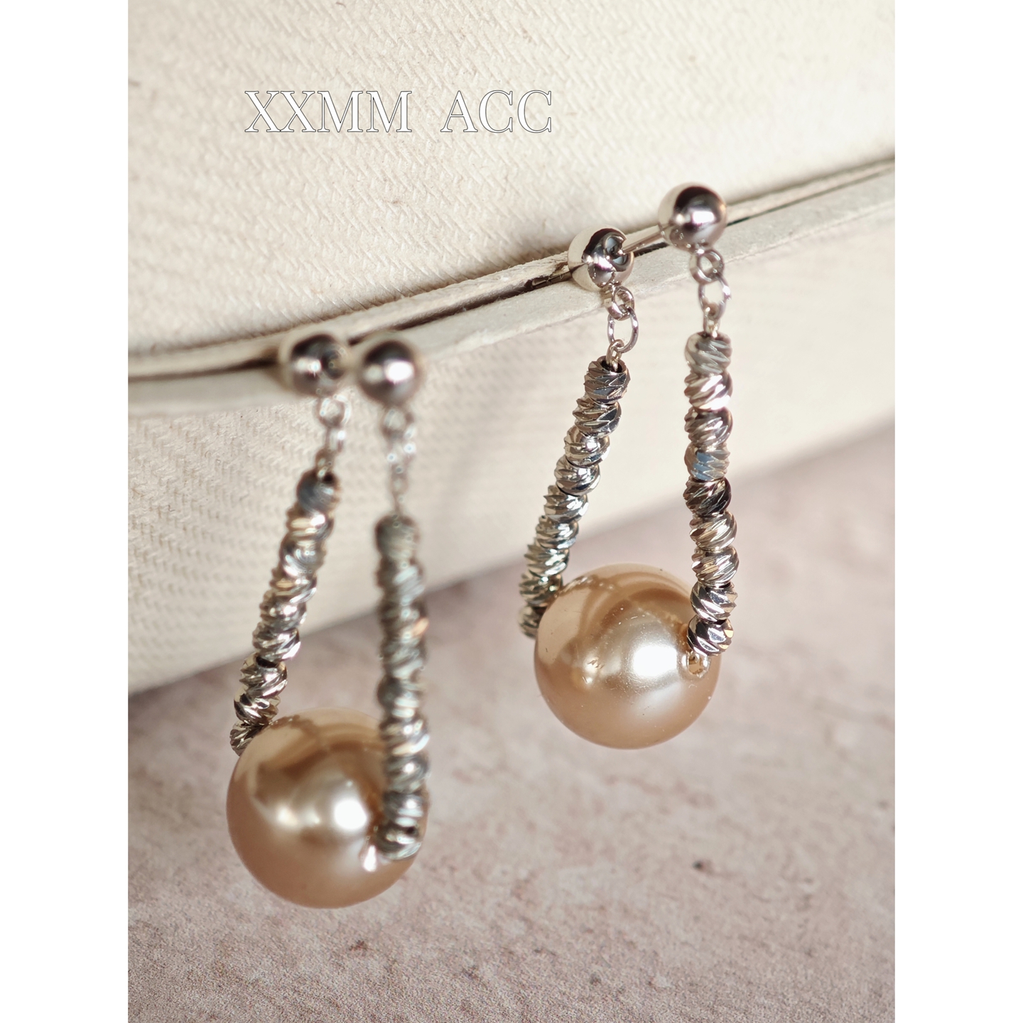 铜合金耳饰 小众设计ins博主同款碎银子链条耳环简约前后戴耳钉