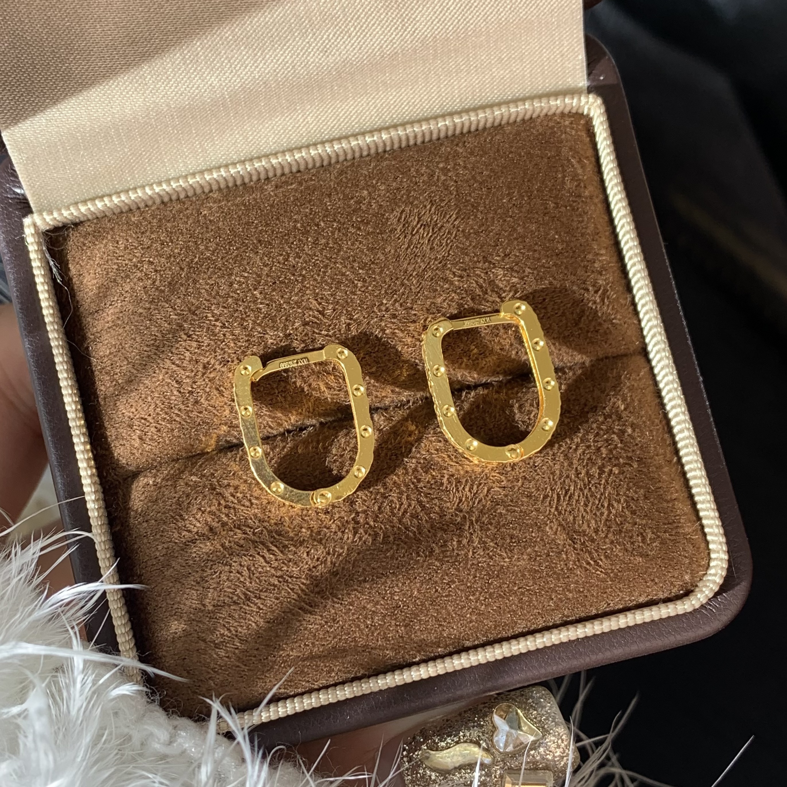 【伟新源】足金999 5G工艺 碎碎冰卡家耳扣3.32克