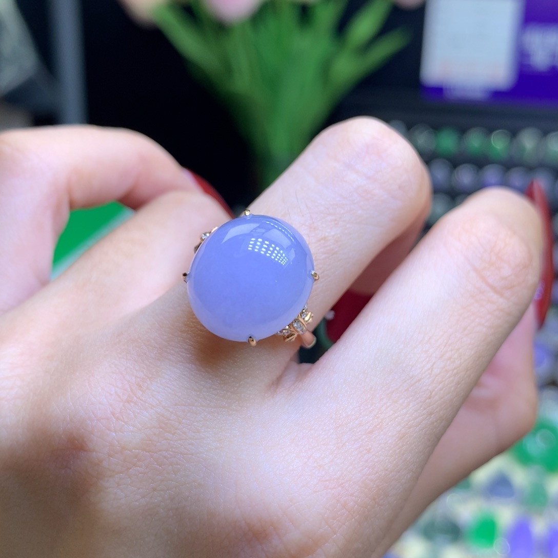 翡翠颈饰18K金镶嵌天然 