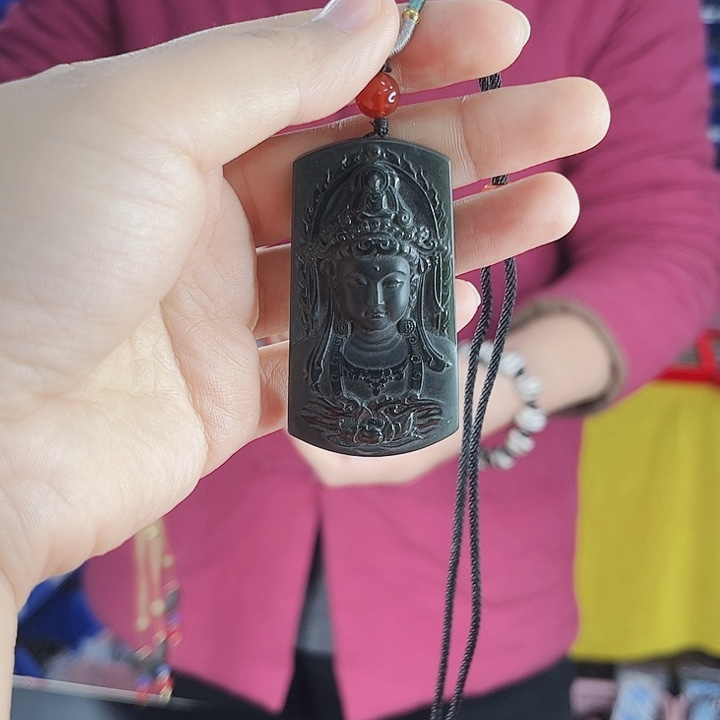 和田玉吊坠未镶嵌丅99观老师带祥云