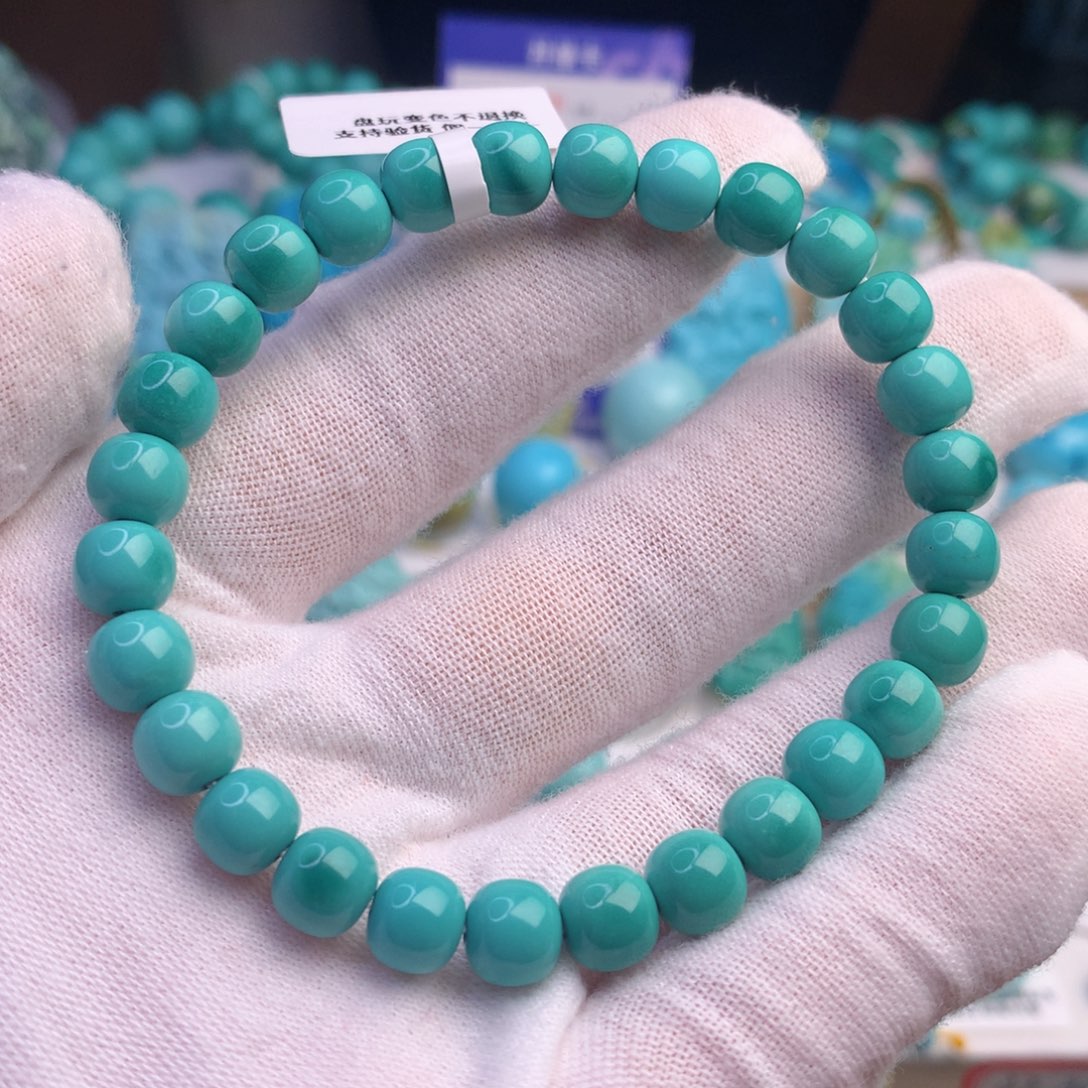 绿松石珠宝奇石未镶嵌7.4毫米