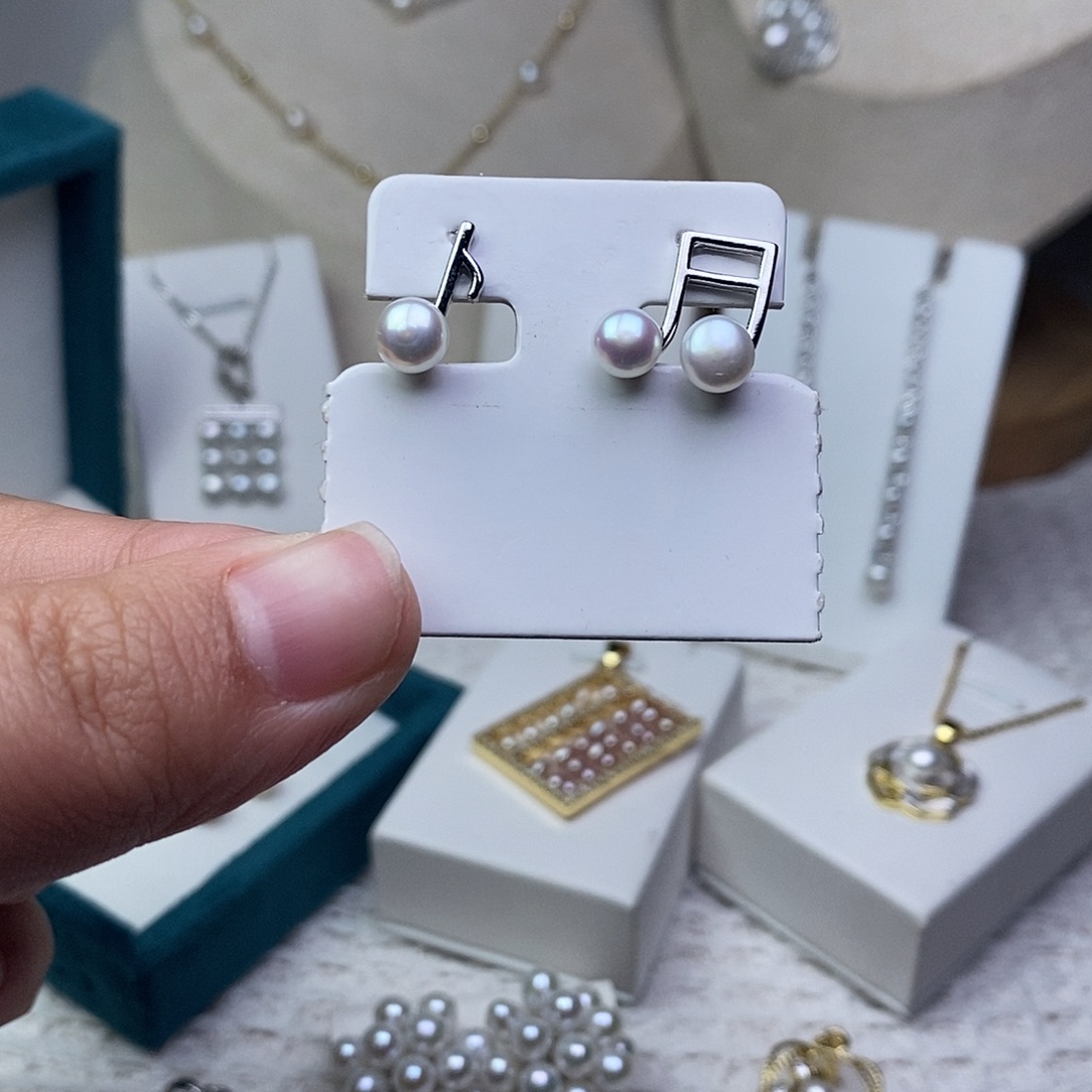 淡水珍珠耳饰银S925镶嵌