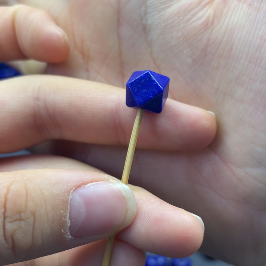 青金石未镶嵌唐八棱9+