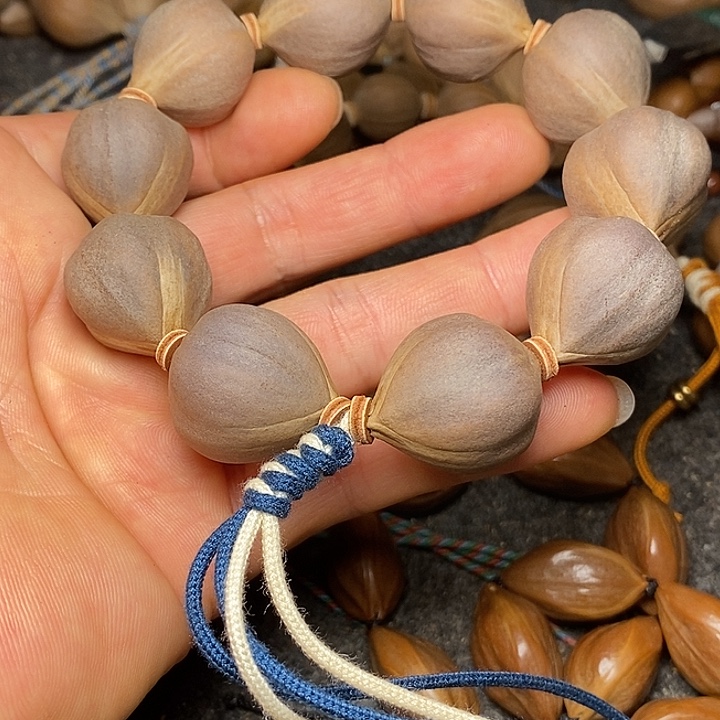 橄榄核手串43号2.1紫皮