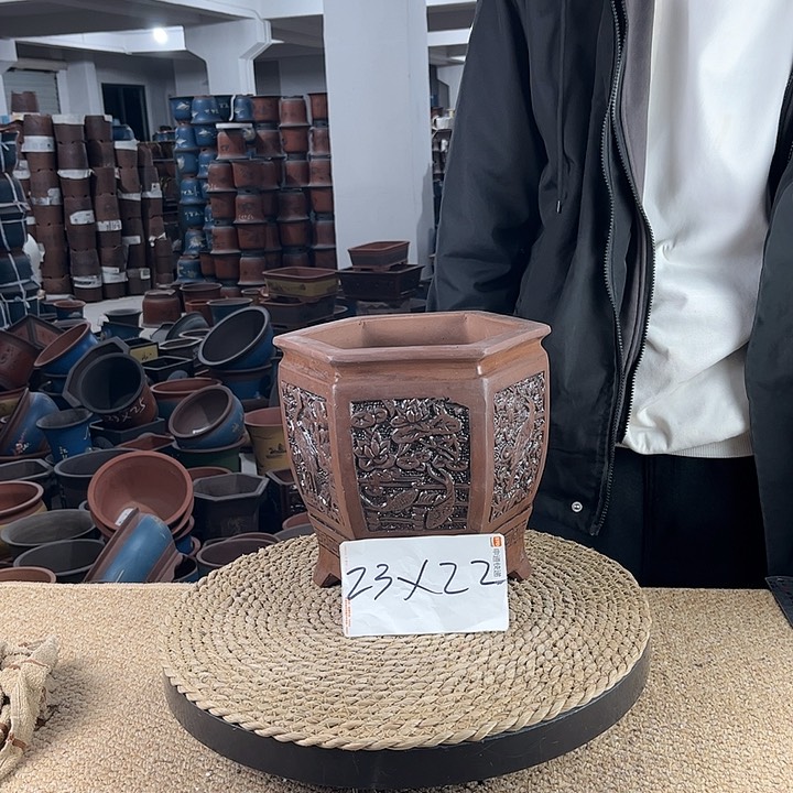 红陶紫砂花盆紫砂