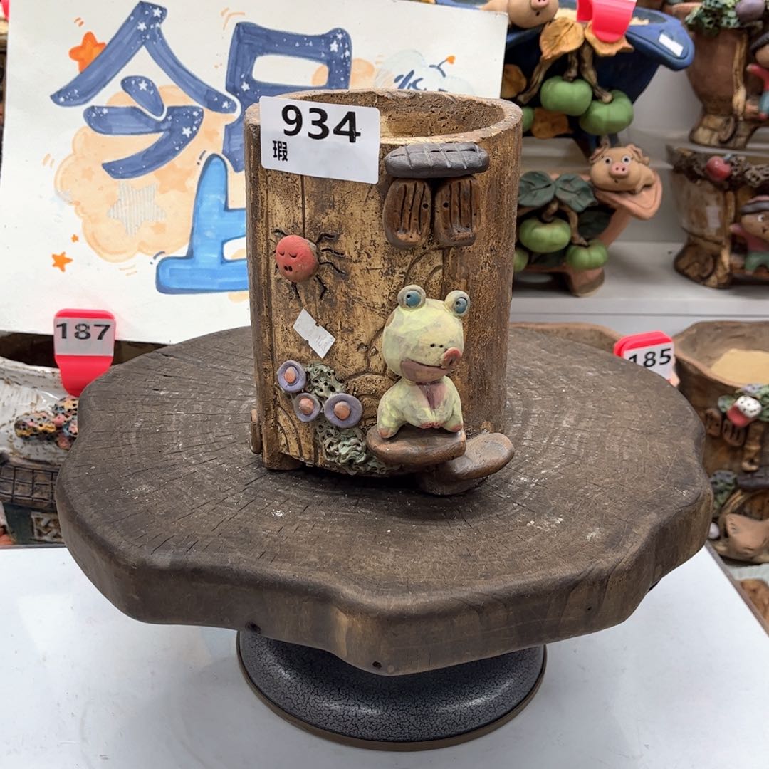 红陶花盆934瑕疵