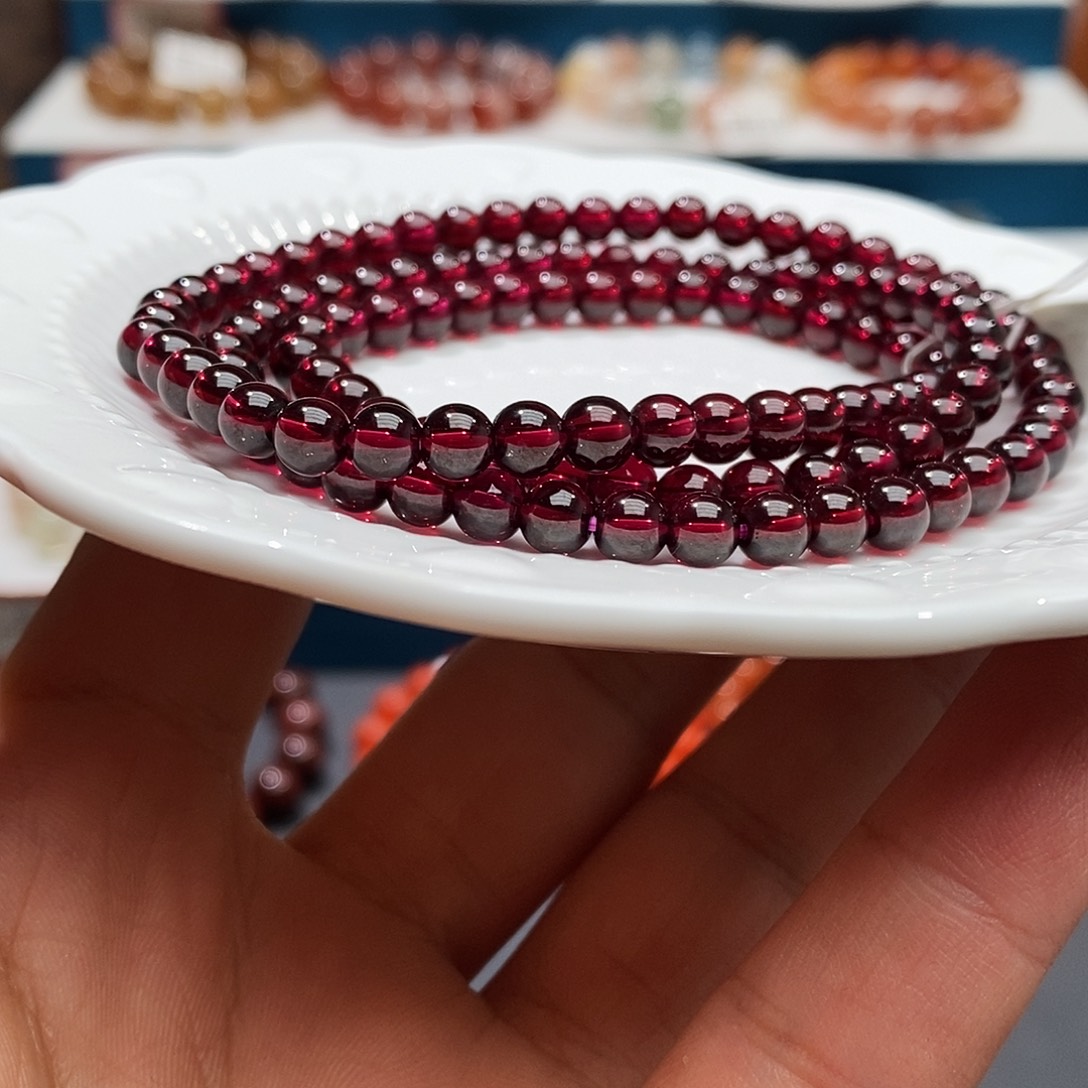 石榴石手链未镶嵌5.6石榴石