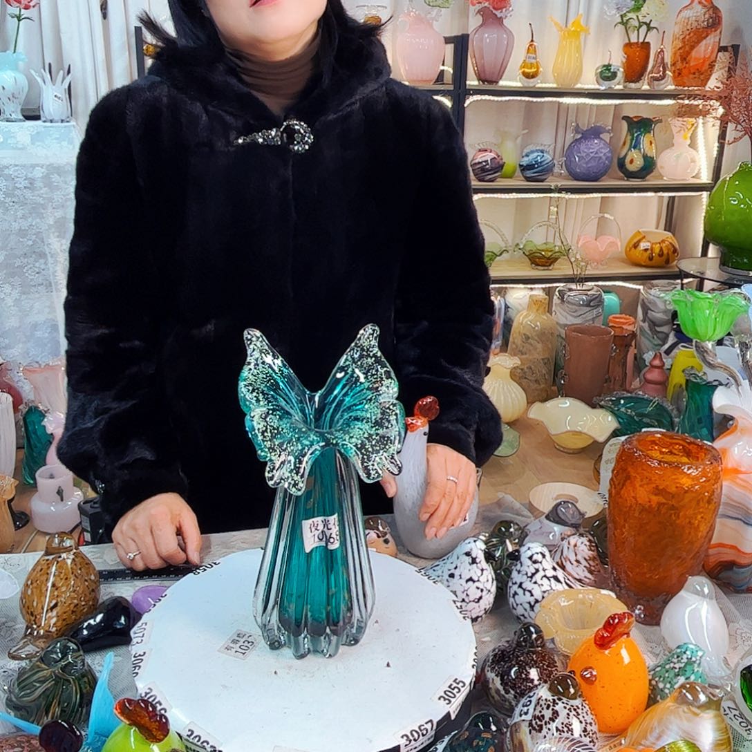 夜光花瓶家悦美居琉璃摆件