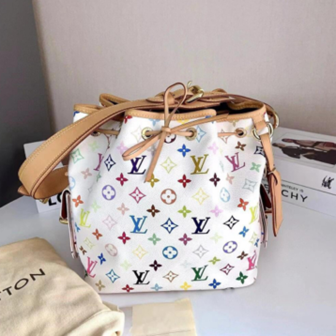 95新 LouisVuitton/路易威登 lv白三彩水桶973170