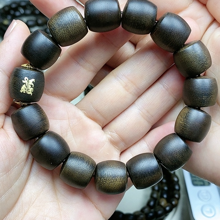 沉香手串夏越南芽庄白奇楠沉水料