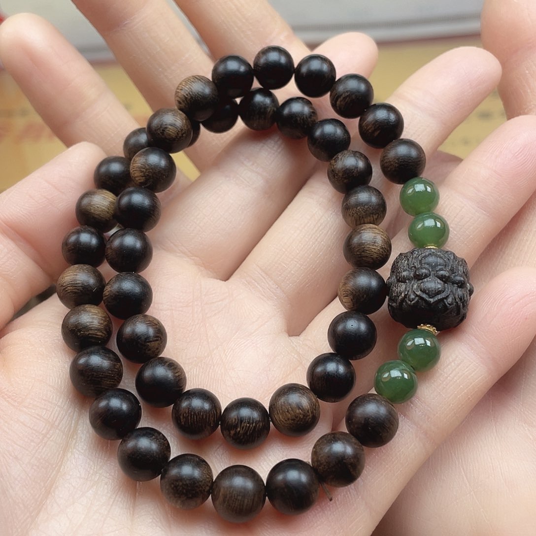 沉香手串越南芽庄紫棋缨子瘤疤料