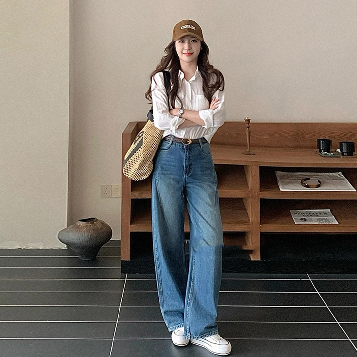 2025秋冬新款爆款阔腿牛仔裤女款加绒加厚宽松百搭显瘦垂感直筒裤