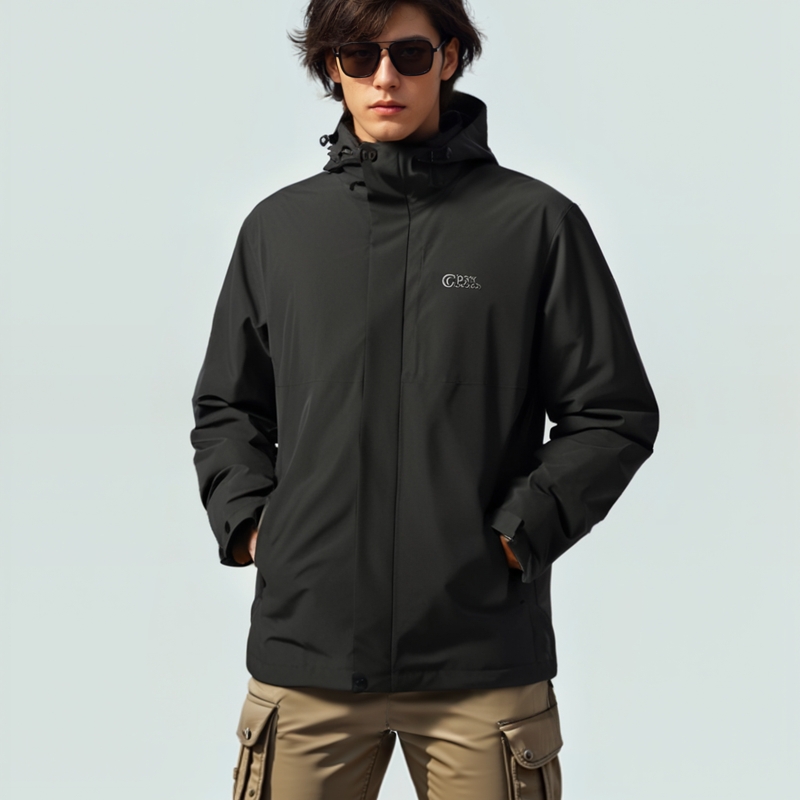 RockCloud/岩云冬季男士防雨雪保暖御寒三合一冲锋衣加厚外套130